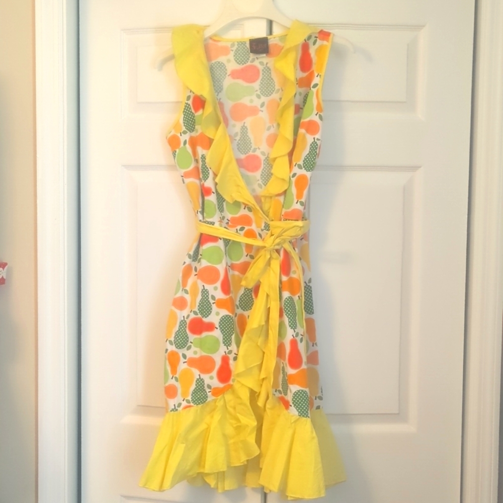 Pear wrap around cotton dress